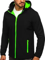 Čierno-zelená pánska softshellová prechodná bunda Bolf HH017