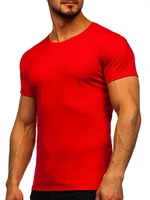 Červené pánske tričko bez potlače Bolf 2005