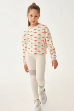 Dagi Ecru Printed Sweatshirt