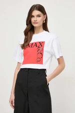 Bavlnené tričko MAX&Co. x CHUFY dámske,biela farba,2418971031200