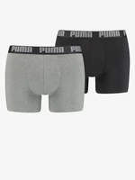 Set of two men's boxer shorts in light grey and black Puma