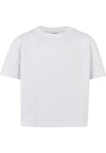 Dívčí organické oversized plisované tričko bílé