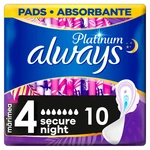 ALWAYS Platinum Ultra Night Hygienické vložky s křidélky 10 ks