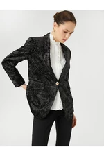 Koton Melis Ağazat X - Shimmering Velvet Blazer Jacket