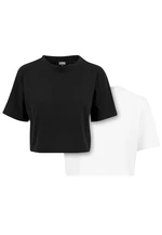 Women's Short Oversized T-Shirt 2-Pack Black+White