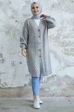 InStyle Evia Buttons Knitwear Cardigan - Gray