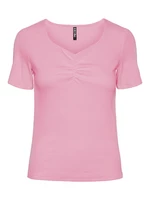 Pieces Dámské triko PCTANIA Slim Fit 17135430 Begonia Pink L