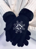 Černé dámské rukavice SNOWFLAKE
