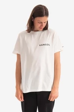 Bavlnené tričko Kangol Heritage Basic KLHB003-OFFWHITE, biela farba, s potlačou
