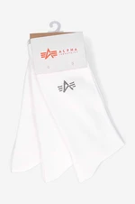 Ponožky Alpha Industries Basic Socks 3-pak 118929.09-white, biela farba