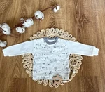 Novorozenecká bavlněná košilka, kabátek, Mamatti, Město - bílo/šedá, vel. 62 (2-3m)