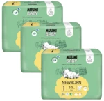 MUUMI BABY 1 Newborn 2-5 kg, měsíční balení eko plen 75 ks
