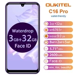 OUKITEL C16 PRO SmartPhone 3GB RAM 32GB ROM 5.71" 19:9 Waterdrop Screen Android 9.0 Pie Quad Core 8.0MP Face ID 4G LTE Phone