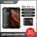 DOOGEE S61 Series Rugged Phone 6.0" Multiple Back Case Design IP68/IP69K Night Vision Camera 6GB RAM 64 ROM Android 12 Phone