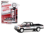 1990 GMC S-15 Sierra Pickup Truck Black and White with Flames "Flowtech Exhaust" "Running on Empty" Series 16 1/64 Diecast Model Car by Greenlight