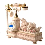 Antique Landline Telephone Vintage Fixed Corded Phone Cupid European Beaut Caller ID Decoration Home Office Carve Old People DB1