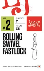 Lucky John obratlíky s karabinkou Rolling Swivel Fastlocks vel. 12, 10ks