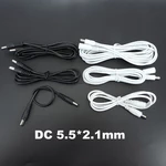 22awg DC Power cable Plug 5.5 x 2.1mm Male To male female CCTV Adapter Connector wire 12V Power Extension Cords white black r1