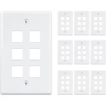 10-Pack Keystone Jack Wall Plate,Low Profile Ethernet Wall Plate Single Gang Wall Plates For Keystone Jack,White