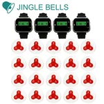 JINGLE BELLS waterproof calling system 20 transmitter button 4 watch pager receiver restaurant calling number guest watch pagers