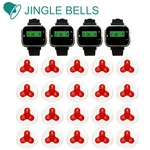 JINGLE BELLS waterproof calling system 20 transmitter button 4 watch pager receiver restaurant calling number guest watch pagers