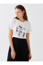 LC Waikiki Women's Crew Neck Printed Short Sleeved T-Shirt