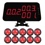 Restaurant Pager Wireless Waiter System with 10 Waterproof Call Buttons and 1Display Receiver For Cafe Bar Fast Food Shop Hotels