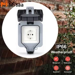 Single Eu Plug Socket Ac220v Ip66 New Rainproof Home Appliance Switch Socket Outdoor Eu 16a Waterproof Socket Box