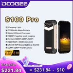 DOOGEE S100 Pro Rugged Phone 12GB+256GB Helio G99 6nm 6.58 Display Cellphone 108MP Main Camera 22000mAh Camping Light Smartphone