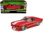 1967 Ford Mustang GT Red with White Stripes "Classic Muscle" "Maisto Design" Series 1/24 Diecast Model Car by Maisto