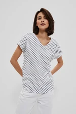 Cotton blouse with polka dots