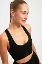 Trendyol Black Seamless/Seamless Pile Sports Bra with Light Support/Shaping Sports Bra