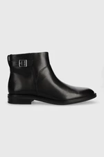 Kožené kotníkové boty Vagabond Shoemakers FRANCES 2.0 dámské, černá barva, na plochém podpatku, 5606.101.20
