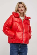 Péřová bunda Tommy Hilfiger dámská, červená barva, zimní, WW0WW40836