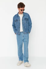 Trendyol Blue Men's Wide Leg Fit Comfortable Cut Jeans Jeans Trousers