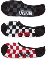 VANS 3 PACK - kotníkové ponožky CLASSIC SUPER NO SHOW RED-WHITE CHECK 38,5-42