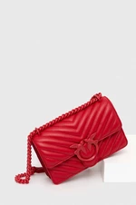 Kožená kabelka Pinko červená farba, 100074 A1J8,