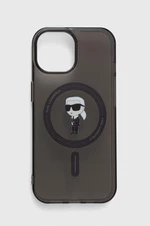 Obal na telefon Karl Lagerfeld iPhone 15 6.1 černá barva