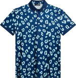 J.Lindeberg Tour Tech Reg Fit Print Mens Polo Savanna Estate Blue M