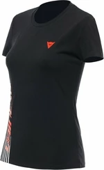 Dainese T-Shirt Logo Lady Black/Fluo Red 2XL Horgászpóló