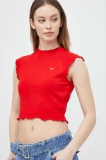 Top Tommy Jeans dámský, červená barva, DW0DW17884