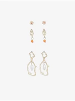Set of three pairs of earrings in gold color Pieces Locca - Women's