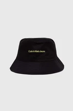 Bavlnený klobúk Calvin Klein Jeans čierna farba,bavlnený,K50K511795