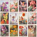 16Pcs/Pack Vintage Retro Garden Elf Fairy Sticker DIY Craft Scrapbooking Album Junk Journal Decorative Stickers