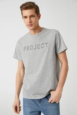 Koton Men's Gray Striped T-Shirt