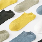 Dropshipping 5 pairs Mens Socks Boat Black Business Solid Color Breathable Comfortable High Quality Ankle size 37-42