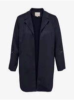Tmavě modrý dámský lehký kabát v semišové úpravě ONLY CARMAKOMA Joline - Dámské