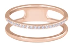 Troli Dvojitý minimalistický prsten z oceli Rose Gold 60 mm