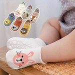 Winter Spring Anti Slip Baby Socks Cute Cartoon Animal Letter Print Toddler Kids Floor Socks Rubber Soles Baby Boy Girl Socks