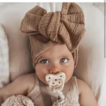 Baby Headband for Girls Bowknot Hair Band Knit Children Elastic Turban Hairband Newborn Baby Bow Soft Kids Headwear Accessories